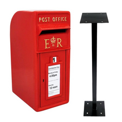 ER Design Letterbox with Pillar Mount - Red